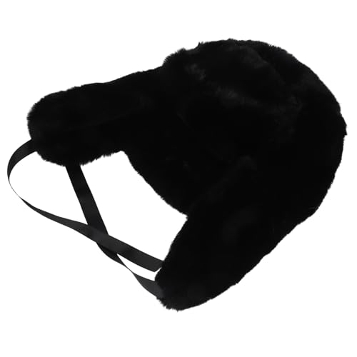 Bonnet thermique en fausse fourrure lapin noir bonnet d'hiver coupe-vent
