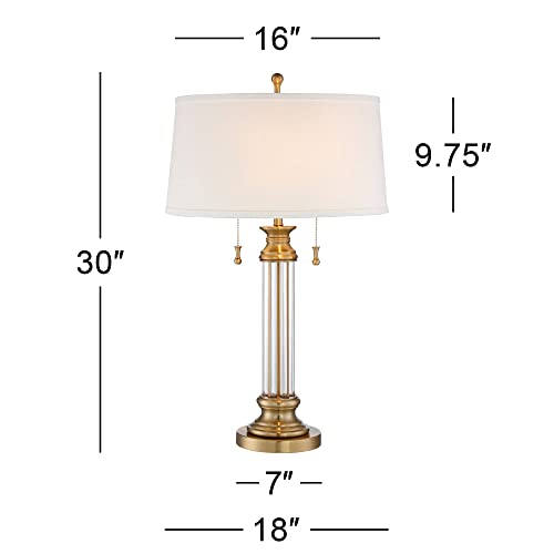 Lámparas de Mesa Tradicionales 30" Set de 2 Vidrio y Bronce miniatura 4