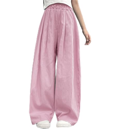 Toddler Girls Summer Pants Flowy Loose Fit Pants Wide Leg Pants Linen Trousers Casual High Waisted Pants