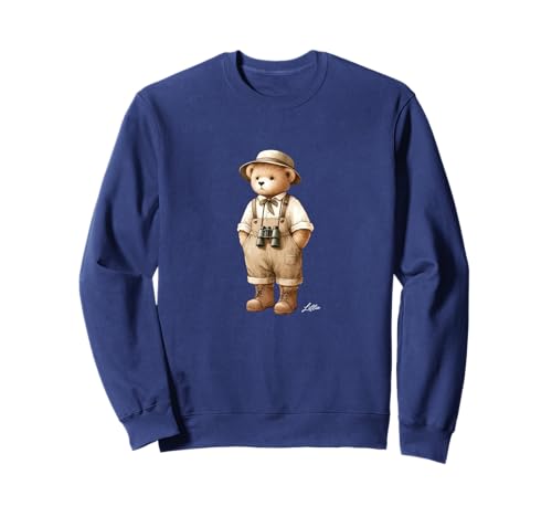 Preppy Bird Watcher Bear | Vintage | Gilded Lillie Sweatshirt