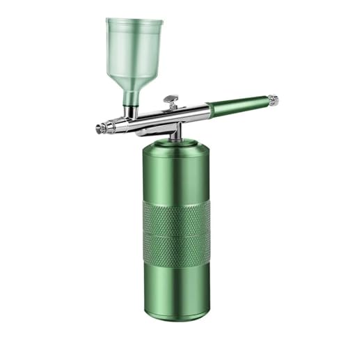 Grapadora, Inyector de oxígeno, pulverizador de niebla, Kit de compresor de aire for tatuaje de uñas, arte, decoración de belleza, herramienta de pistola pulverizadora de pintura(Groen)