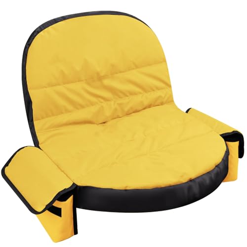 Lawn Tractor Seat Cover with Pocket Compatible with John Deere Cub Cadet Craftsman Kubota Husqvarna Fit for Seat Back Heights of 12.5-14 Inches -Yellow