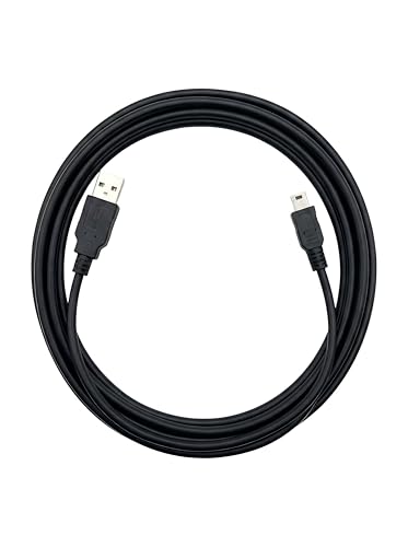 Image of Upix Premium USB Cable USB 2.0 A Male to Mini-B 5 Pin 1.5 Meter V3 Cable (4.92 Feet) for External HDDS /Digital Cameras /Card Readers /MP3 Players (Black)