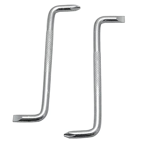 BLLNDX Offset Screwdriver 2PCS Double Ended Right Angle Screw Drivers Phillips and Flat Head Z Shaped Screwdrivers