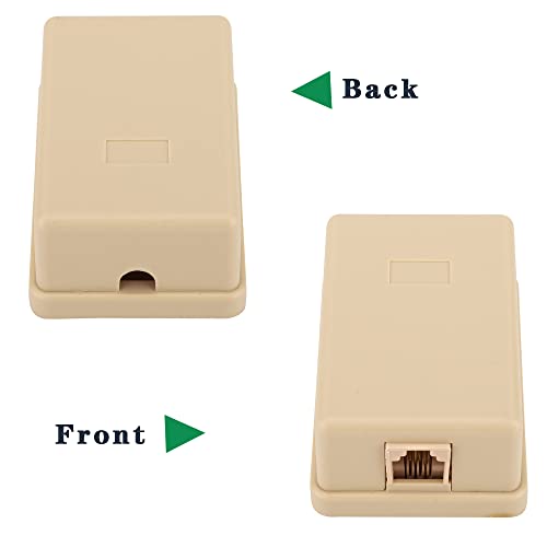 image for LanSenSu Phone Jack Surface Mount Single Port Telephone Jack Box 4 Scr