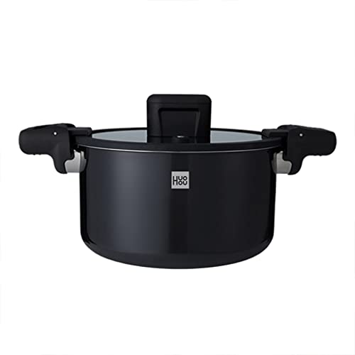 Micro olla a presión esmaltada de acero inoxidable, olla de sopa de gran capacidad de 6L, olla a presión de 2-3 Kpa(Blue,White)