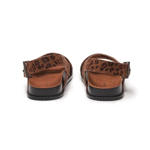 Image of C.Paravano Women Sandals | Women's Slide Sandals | Comfortable Dressy Flat Sandals | Sandals with Arch Support | Adjustable Buckle Slip On