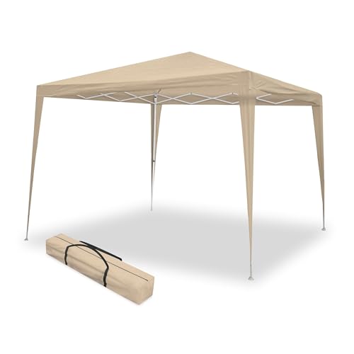 Wasabi   Carpa Plegable 3x3 m – Resistente al Agua   Incluye Vientos y Piquetas de Fijación   Estructura de Acero   Cenador para Jardín – Pérgola Playa   Camping Fiestas (Beige)