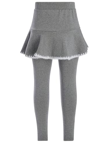 Kids Girls Skirted Leggings Uniform Footless Pantskirt Toddlers Tutu Ruffle Pants Stretchy School Tights4