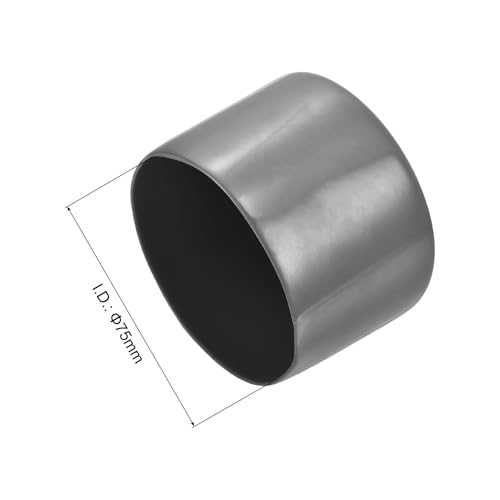 Image of uxcell 2pcs Rubber End Caps 75mm(3 Inch) ID Vinyl Round Tube Bolt Cap Cover Screw Thread Protectors Dark Grey, 50mm Height