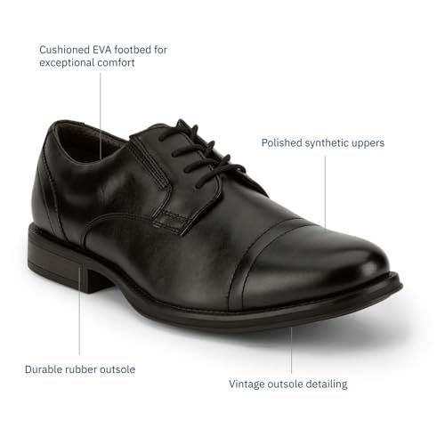 Dockers Garfield Dress Shoes for Men Cap Toe Mens Oxford Shoes, Black, 11 - image 8