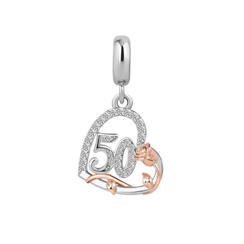 12 13 16 18 21 30 40 50 60 70 80 Birthday Charms for Bracelets Womens Rose Flower Love Heart Charm Beads Compatible with Pandora Bracelets2