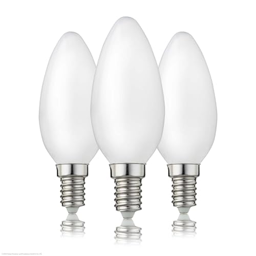 Hellum Bombilla LED E14 blanco cálido, 3 piezas, 2,5W, E14 LED blanco cálido con filamento LED de 250 lm, la bombilla E14 sustituye a la bombilla incandescente de 25 vatios, C35, 2700 K mate, 220216