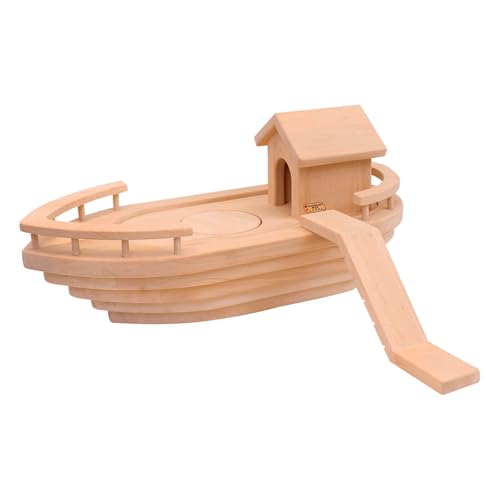 Holzspielzeug Peitz Große Arche Noah | Piratenschiff | mit Haus und Treppe...
