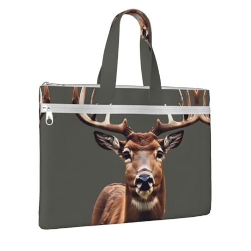 Beauty Deer Canvas Document Bag Briefcase For Professionals And Executives2
