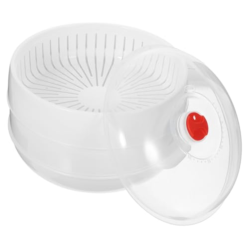 PHENOFICE 電子レンジ対応 野菜蒸し器 バスケット 調理用蒸し器 取っ手付き 二段構造 健康料理に 湯せん調理 収納便利