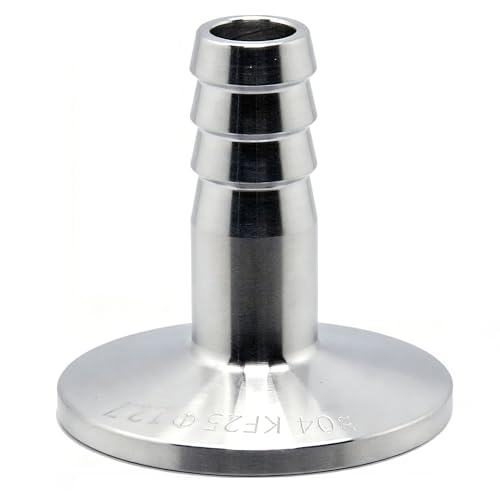 Image of QiiMii KF25 Flange to 13 mm Rubber Hose Barb Adapter Fitting 304 Stainless Steel for Vacuum