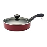 Farberware Dishwasher Safe Nonstick Covered Saute Pan, 2.75 quart, Red