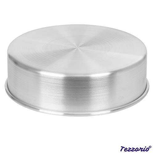 Tezzorio Aluminum Round Cake Pan, 10" X 3" Smooth-Sided Layer Cake Pan, Professional Bakeware #TOP3