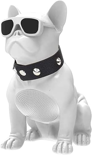Altoparlante Bluetooth Altoparlante Bluetooth portatile senza fili del bulldog francese, altoparlante multifunzionale per la prevenzione delle cadute dei cani dei cartoni animati ( Color : White )