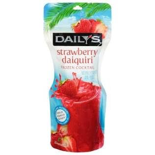 Daily's Strawberry Daiquiri Frozen Cocktail Pouch, 10 fl oz, Ready to Drink, No Blender Needed (bahama mama)
