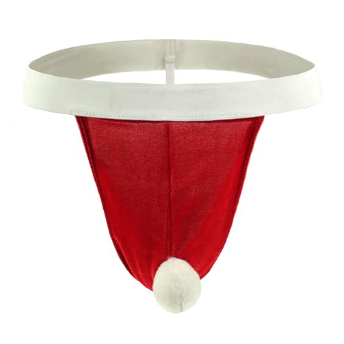 BIGFOX Männer Tanga String Männer Sexy Fliege Unterwäsche Butler Kellner Outfit Hosenträger Lustiges Neuheitsgeschenk Unterwäsche Thong Rot