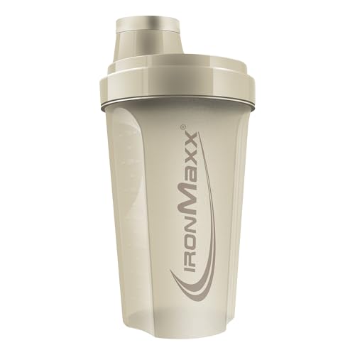 IronMaxx Eiweiß Shaker - 700ml Sandstone Beige | Proteinshaker mit Drehverschluss Sieb & Mess-Skala | auslaufsicher spülmaschinengeeignet & frei vom Weichmacher BPA & DEHP