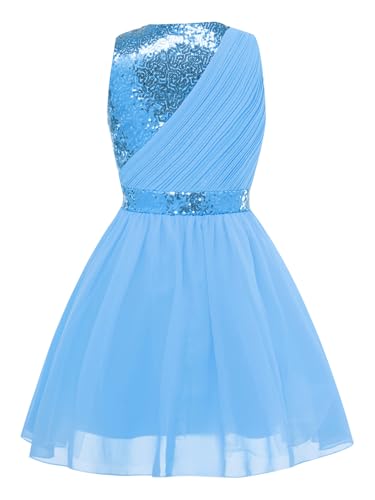 Vestido de cóctel para niñas con patchwork de gasa elegante 4