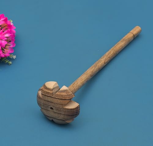 Image of Handmade Pure Mango Wood Hand Mathani, Lemon Press and Roti Press - Set of 3, Wooden Kitchen Tools Sets for Cooking