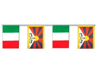 Guirlande d'amitié Italie - Tibet pour habiller votre jardin et fêter la paix