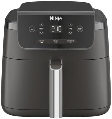 Ninja freidora de aire de 4,7 l, monocajón, 3 en 1, fríe con aire...