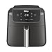 Ninja freidora de aire de 4,7 l, monocajón, 3 en 1, fríe con aire, recalienta, deshidrata, 1-2 personas, digital, cocina sin descongelar, cajón y rejilla antiadherentes, 2000W, negra AF110EU