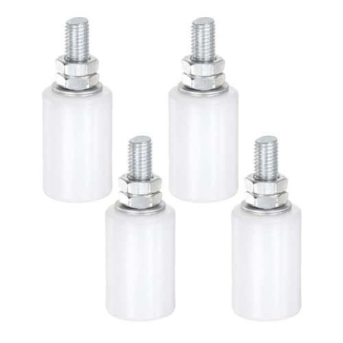 QUARKZMAN Guide de Rouleau de Portail Coulissant 2,4 avec Support en Forme de L pour Roues de Porte Coulissante Sur Rails en Acier en Angle et Rails Ronds - 4 Ensembles