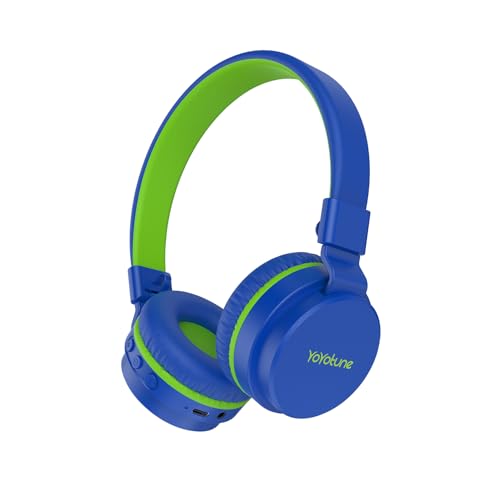 Kids Bluetooth Headphones,Lightweight Kids Headphones Wireless,85/94dB Safe Volume,40H Playtime,Fast Charging,Bluetooth 5.3,Over Ear,Toddler Headphone Built-in Mic for School/Tablet/Travel (Blue)