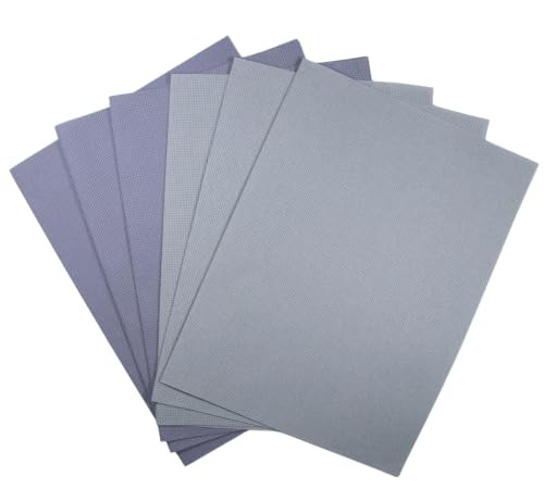 Image of KCS 4 /6 pc of 12 inch x 18 inch(30cmx45cm) 16 Count Cotton Aida Cloth Cross Stitch Fabric (6 pc,Light Grey+Light Steel Grey)