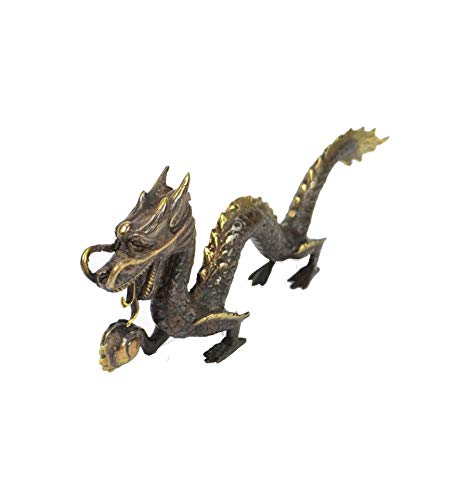 Figura de dragón asiático en bronce macizo