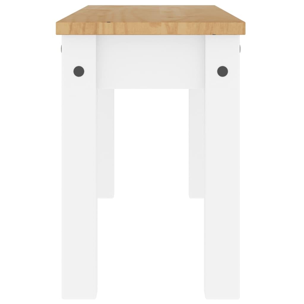 vidaXL Essbank Panama, Sitzbank mit Holzbeinen, Holzbank für Küche Esszimmer Flur, Küchenbank Esszimmerbank, Landhausstil, Weiß Massivholz Kiefer