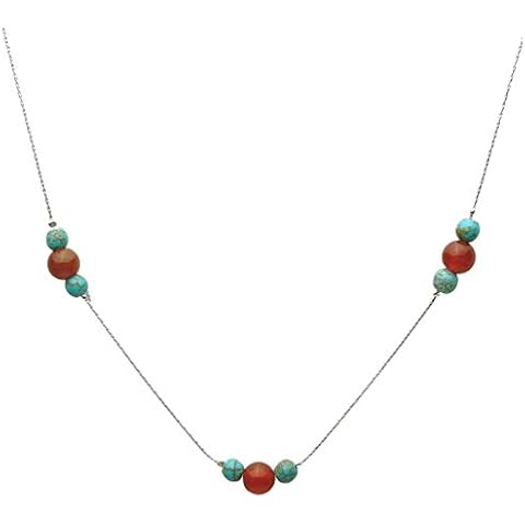 Sterling Silver Turquoise Carnelian Necklace by Joyful Creations Cover