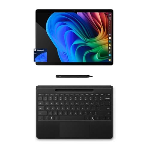 Microsoft Surface Pro 11 Bundle, 13" Copilot+ PC with Black Surface Pro Flex Keyboard & Slim Pen, Snapdragon X Plus, AI Tablet Essential Bundle for Surface Pro 11, 16GB RAM, 256GB SSD, Win 11 Pro