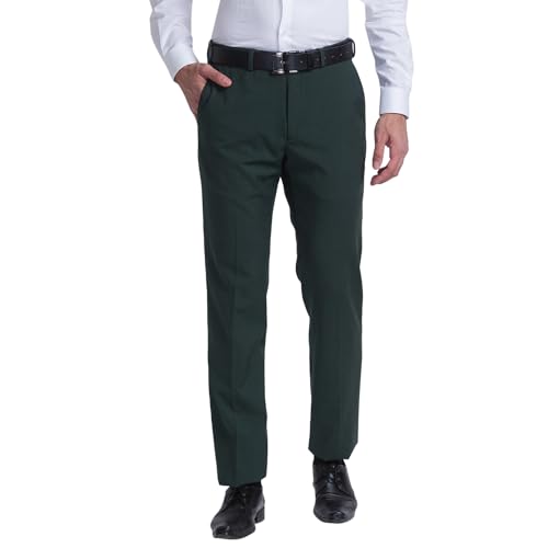 Image of Raymond Slim Fit Poly Viscose Blend Structure Pattern Flat Front Formal Trouser
