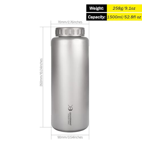 Titanium Ultralight 800ml/27 fl oz Leakproof Outdoor Camping Hiking Sports Water Bottle with Insulating Thermal Sleeve and Clip Loop Cap - Image 3