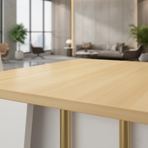Image of Reception Desk for Office, Hotel, Clinic, Spa, Studio, Showroom, Hospital, School, Wooden Front Reception Counter Table with Finish for Workspace Area - (RCT-95 LPB L8W2)
