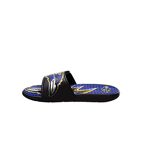 Image of FOCO mens NFL Team Logo Athletic Sport Shower Flip Flop Sandals Gel Slides