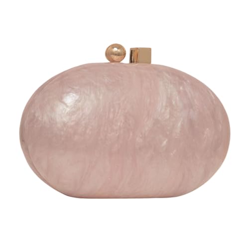 Image of Acrylic Evening Clutch Bag for Women Shell Shape Shoulder Crossbody Bag Glitter Marble Purse Handbag