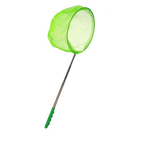 SATiNU 虫取り網 虫網 伸縮式 5段伸縮 子供 虫あみ 虫とり 虫取りあみ 昆虫採集 網 コンパクト 小さい 軽量 水陸両用 玩具 (Aグリーン)