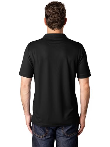 Image of FlowTech Men's Performance Polo Shirt DryMax Quick‑Dry Pinhead Texture Breathable Moisture‑Wick Odor‑Free