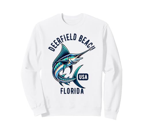 Deerfield Beach Florida USA Fishing Design Sweatshirt