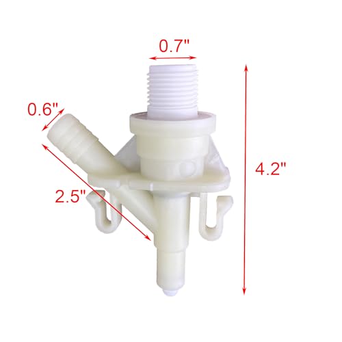 Image of iFJF 385311641 RV Water Valve Kit for Marine Pedal-flush Toilets Plastic | Durable ABS Plastic, for 300 301 310 311 320 321 Series Pedal-Flush Toilets, Hose Clamp Fastener, DIY, Regulate Water Flow