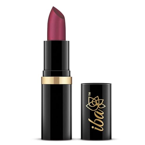 Iba Pure Lips Moisture Rich Lipstick for Women, High Glossy, Creamy Finish, Enriched with Vitamin E, Coconut Oil & Shea Butter, Intense Colour & Highly Pigmented, Lip Makeup - A10 Plum Pure, 4g