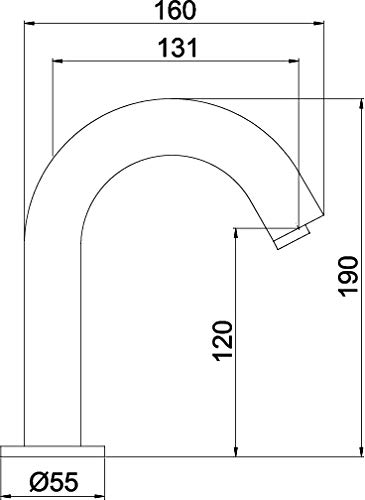 Torneira de Acionamento com Sensor Eletrônico Bica Alta Loren Sense 1185 C80, Lorenzetti, 7048400, C